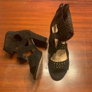 Strapped Black Heels